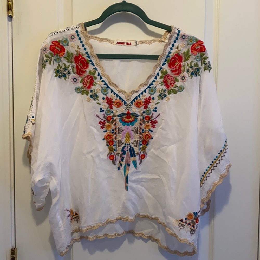 Gorgeous Johnny Was embroidered top, size M